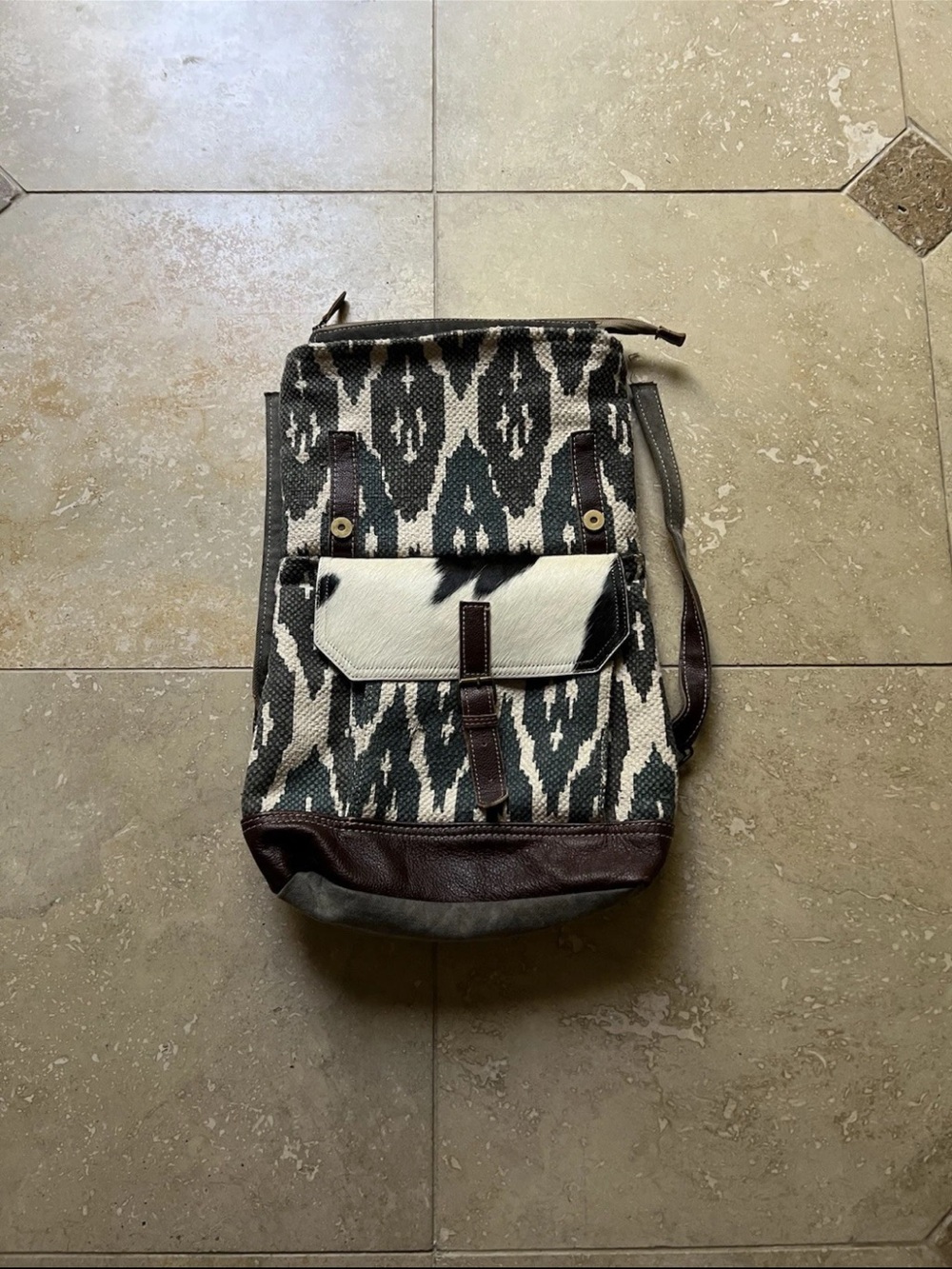 Myra Bag Canvas & Cowhide Leather Backpack